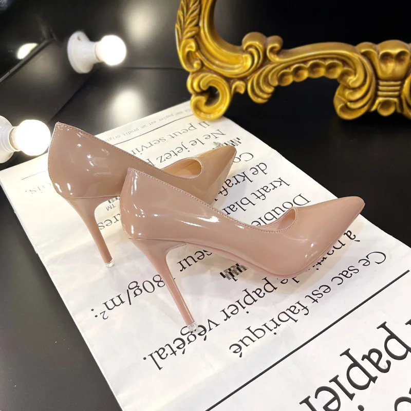Sexy Nude Pointy Party Wedding Shoes Basic Light Mouth Stiletto Heels Womens Single Shoes Fashion Simple Heels Women Shoes 240904
