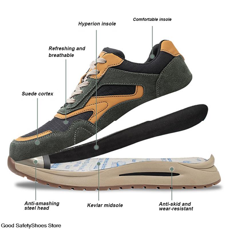 Women Lightweight Work Sneakers Boots Puncture-Proof Indestructible Breathable Steel Toe Safety Shoes Men 2685