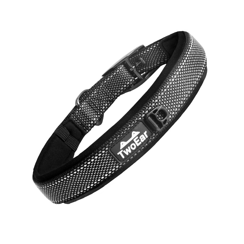 Nylon Reflective Pet Collar,scuba Cloth Lined,adjustable Dog Collar with Alloy Fasteners for Training of Large,medium Small Dogs