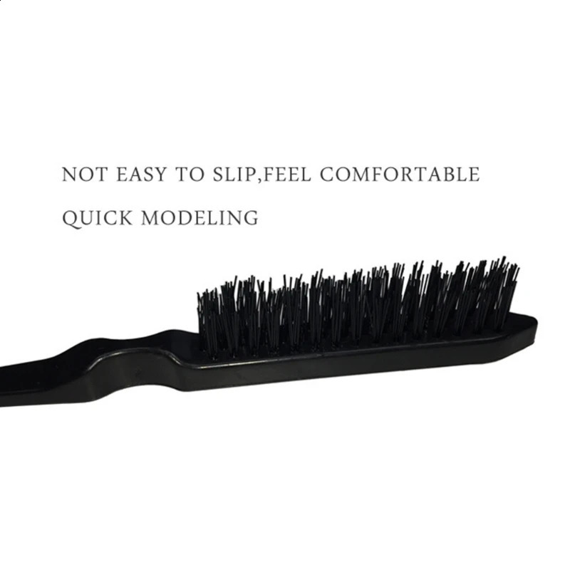 3Pcs Slick Back Hair Brush Set Bristle Teasing Comb for Women Baby Kids Black 240911