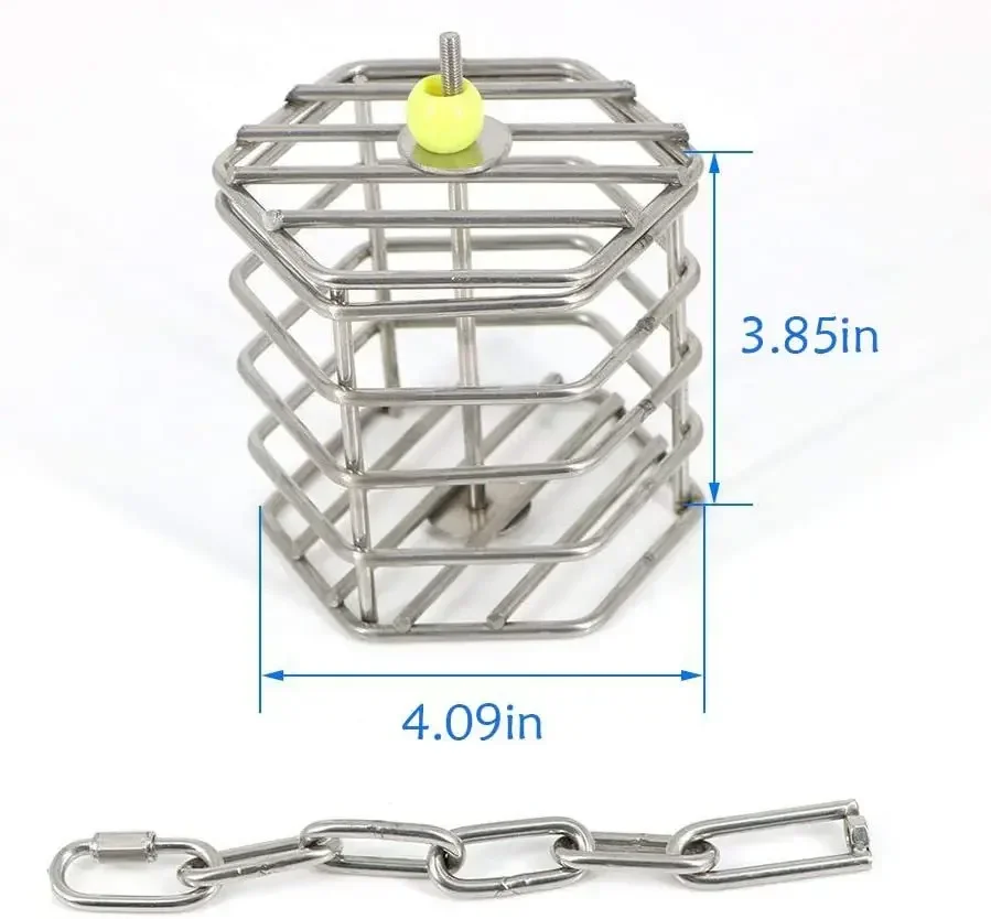Stainless Steel Forager Puzzle Foraging Cage Fruit Blue Bird Toy Parrot Bite Toy Bird Accessories Parrot Toys Bird Toys