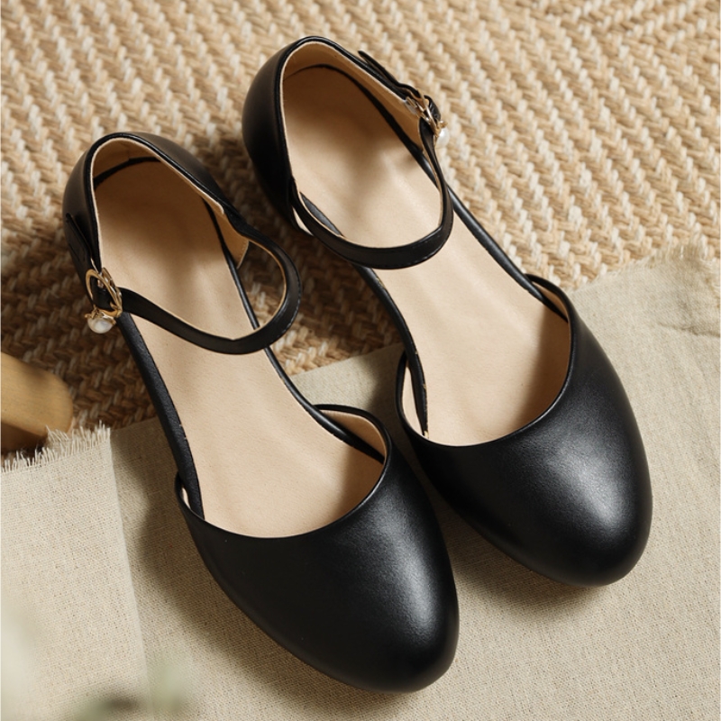 Low Straps Heels Women's Mary Janes Shoes Summer Comfortable Elegant Short Heeled Party Wedding Office Shoe Girls Large Size 7354 0b46