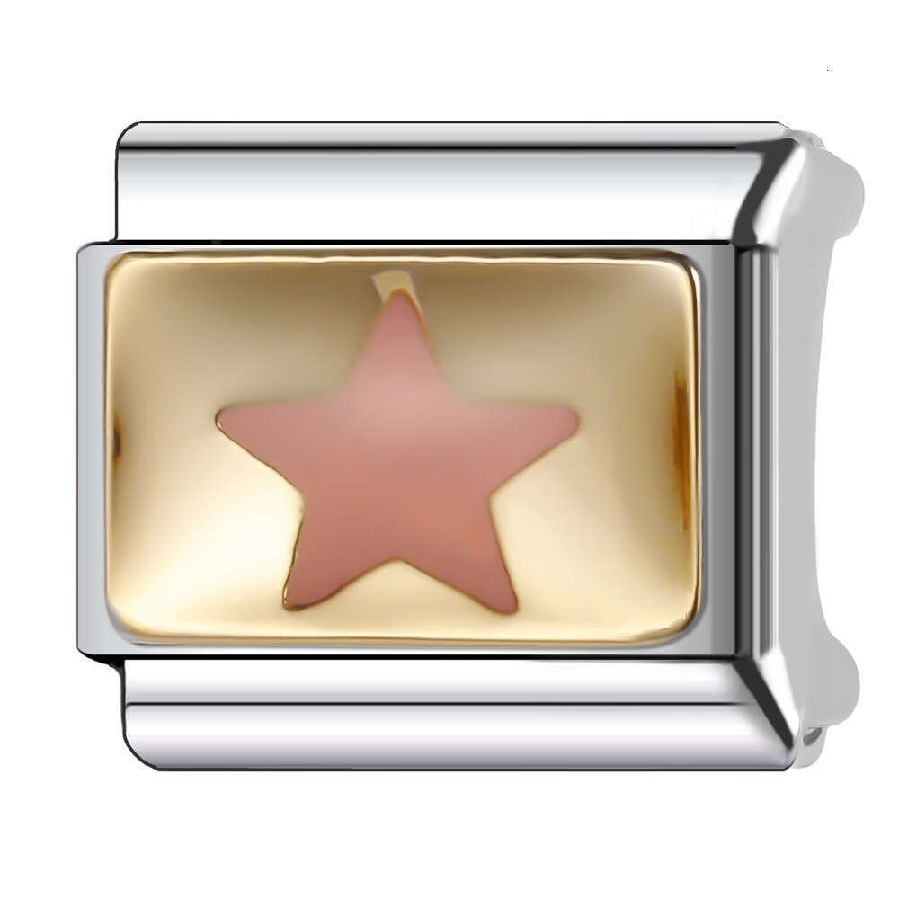 New Women's Gift Colorful stars Bead Italian Charms Links Bangle Beads Fit 9mm Stainless Steel Bracelet Making DIY For Women Fashion Jewelry