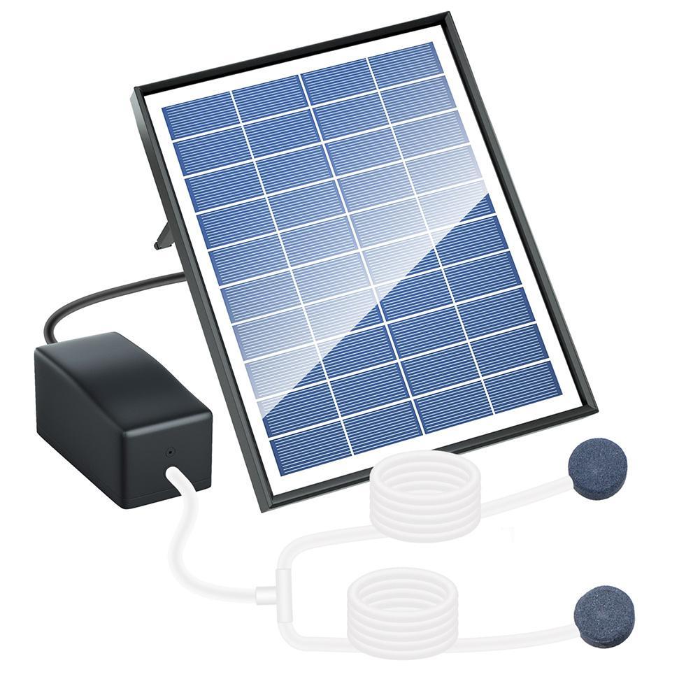 Solar Powered Oxygen Pump Solar Water Air Pump Fish Tank Oxygenator Outdoor Fish Tank Pool Pond Low Noise Air Pump for Gardening