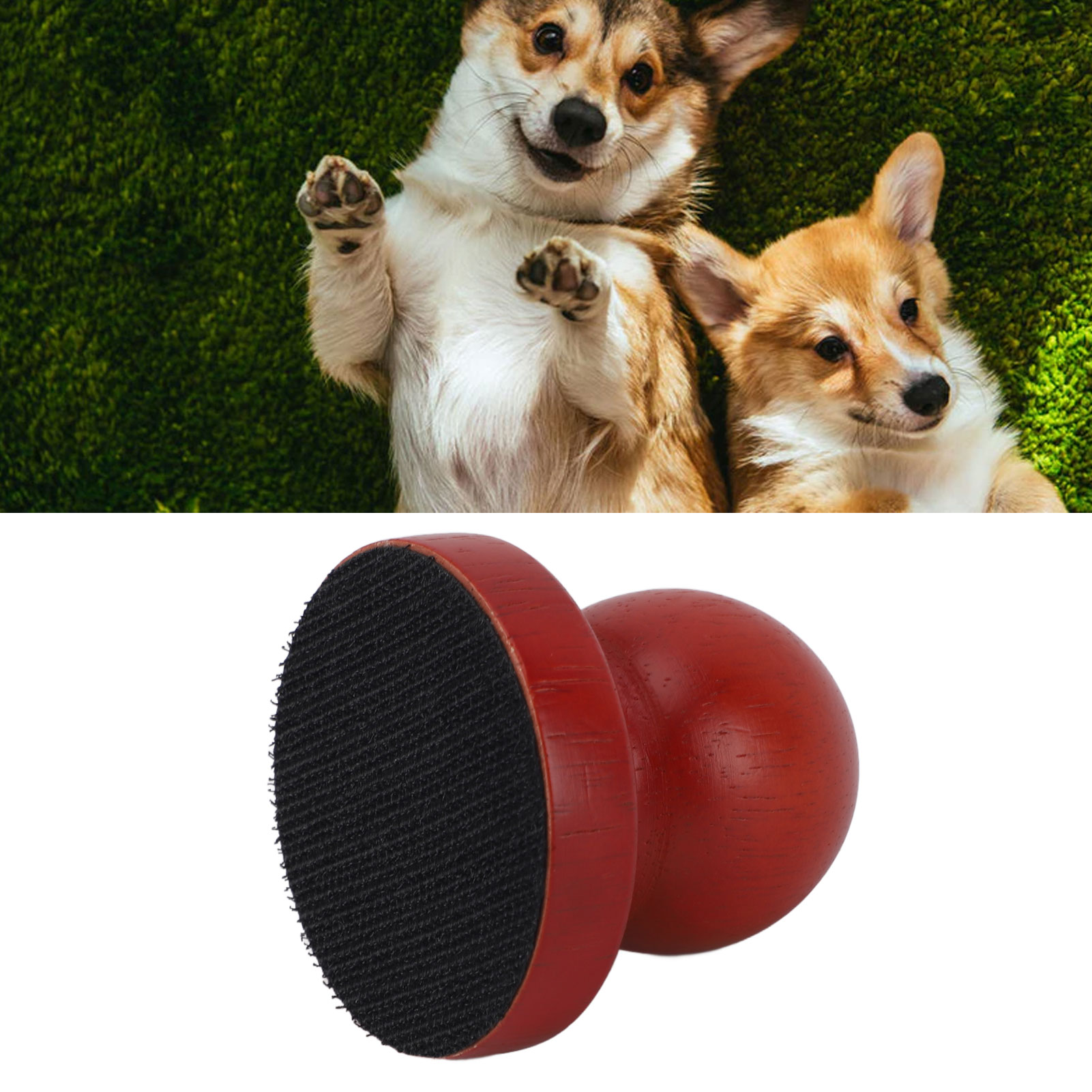 Dog Nail File Scratch Board, Wooden Round Dog Scratch Pad, 3 Replaceable Sandpapers for Stress Free, Nail Trimming