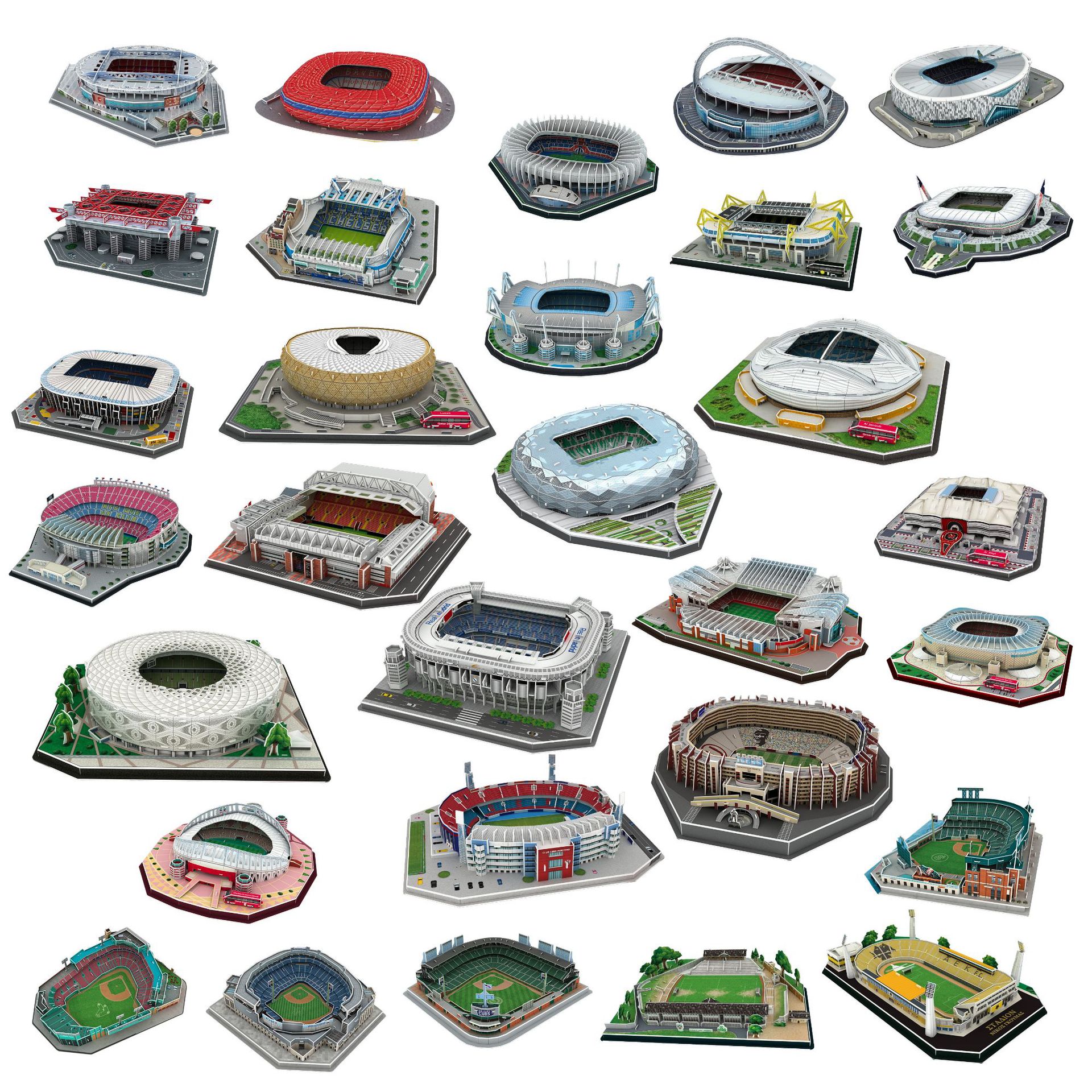 Interactive Architectural Bricks Toy Collection of World-Famous Stadia including Old Trafford and Barcelona's Nou Camp Football Field Toy Stadium