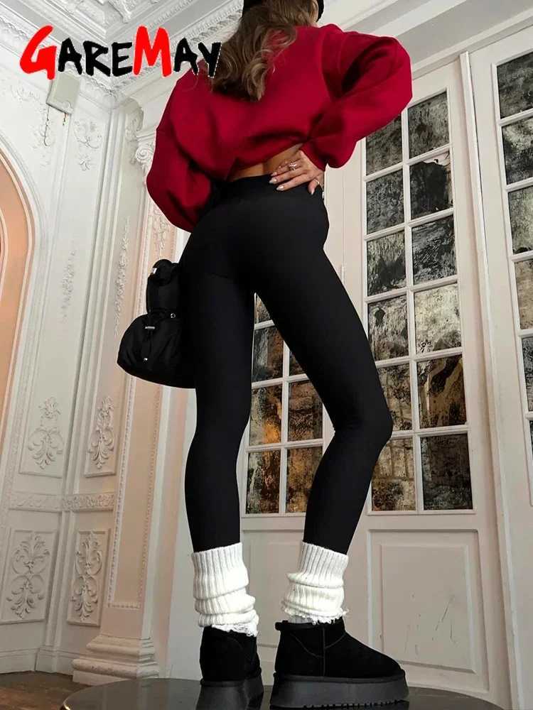 Womens Winter Leggings with Fleece Cotton Thick Skinny Thermal Velvet Gray Legging Casual Beige Warm Ribbed Leggings for WomenX240914