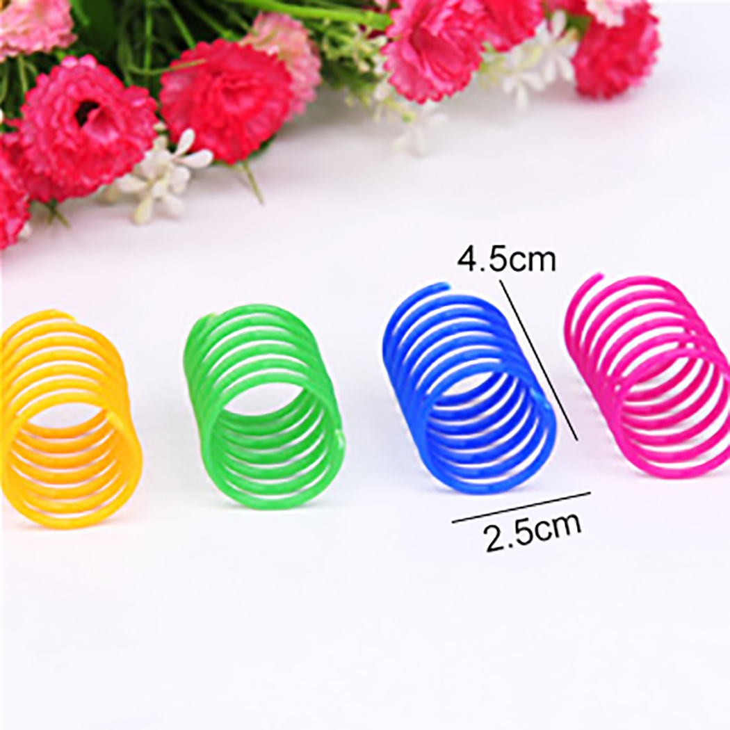 20pcs Action Wide Durable Interactive Toys Flexible Cat Coil Toy Pet Tool Cat Spring Plastic Colorful Coil Spiral Springs Pets