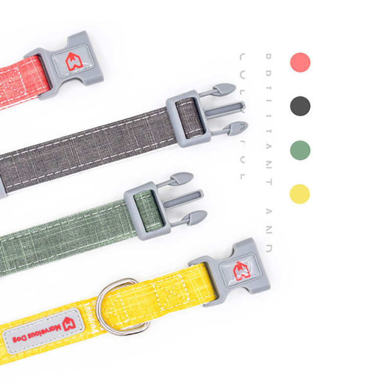 Pet Dog Collar Adjustable Bamboo Fiber Low Carbon Environmental Protection Material Dog Collar Soft and Breathable Cotton Linen