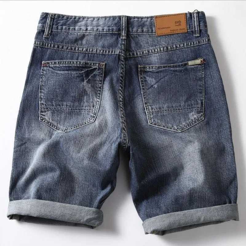 Men Gray Denim Shorts Jeans Pants Good Quality Men Cotton Knee Length Short Jeans New Summer Male Large Size Denim Shorts 42X240914