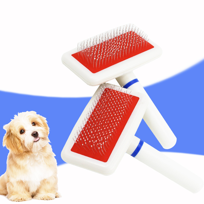 Pet Stainless Steel Combs White Round Head Cat And Dog Detangling Brush Air Bag Needle Fur Brushes Grooming Tools Hair Removal