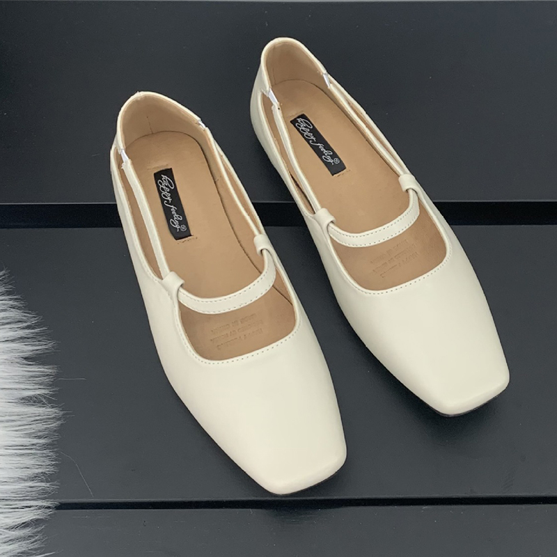 Cutout Ankle Strap flat shoes woman square toe soft leather ballet flats shiny sier slip on loafers women designer espadrilles s