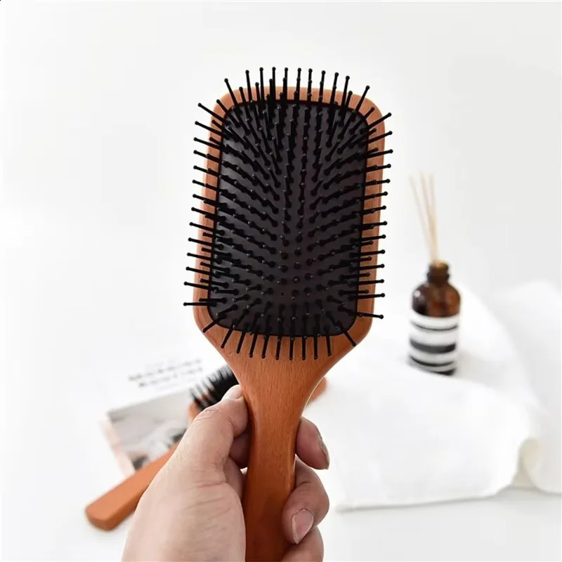 Wooden Airbag Massage Comb Scalp Care Female Curly Hair Household Highgrade Antistatic Loss Large Board Makeup 240911