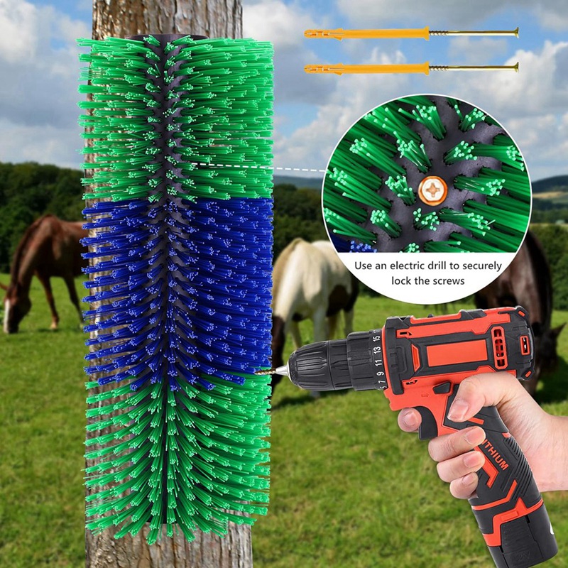 Livestock Scratch Brushes, Cattle Scratcher Brush Horse Brushes Full Massage Grooming Brush Relieve Itching With Screws