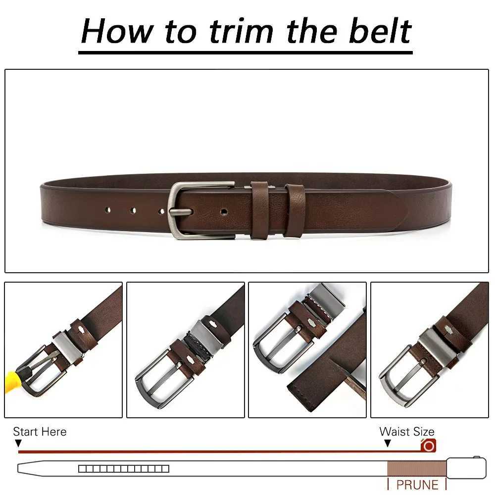 Mens Leather Fashion Classic Belt Metal Pin Buckle Casual Cowhide Mens Vintage Jeans Belts Gifts Belt for WomenX240914