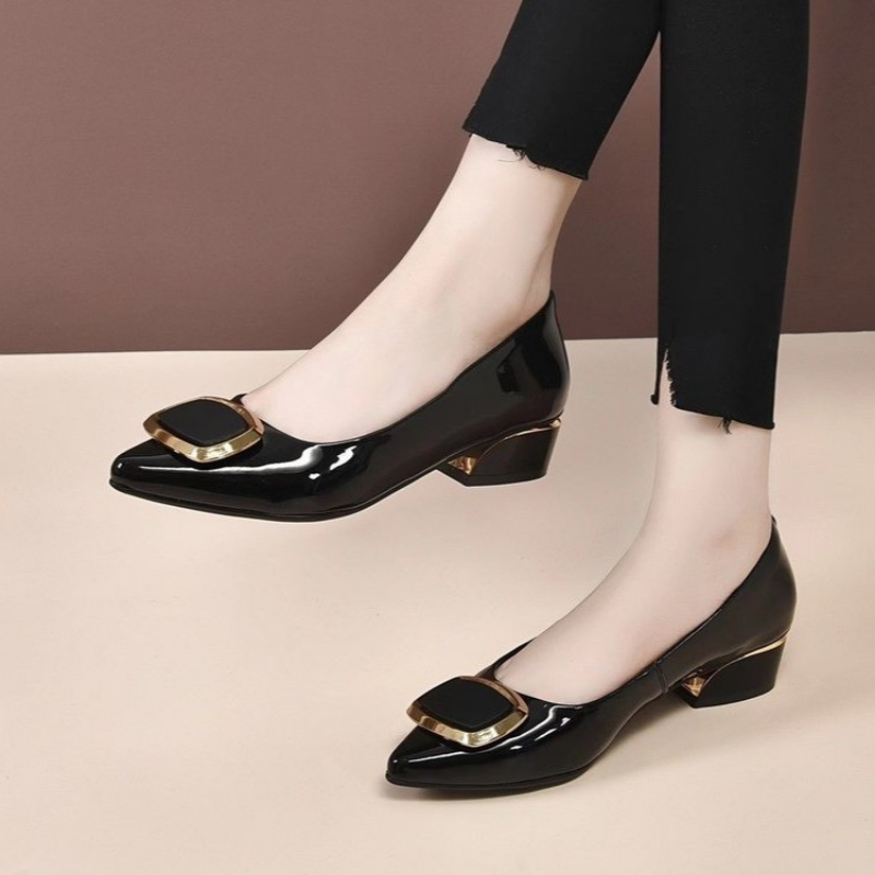 Pumps Women Shoes Comfortable Medium Heel Pointed Toe Office Ladies Shoes Fashion Soft Sole Non-slip Heels Women Tacones Mujer