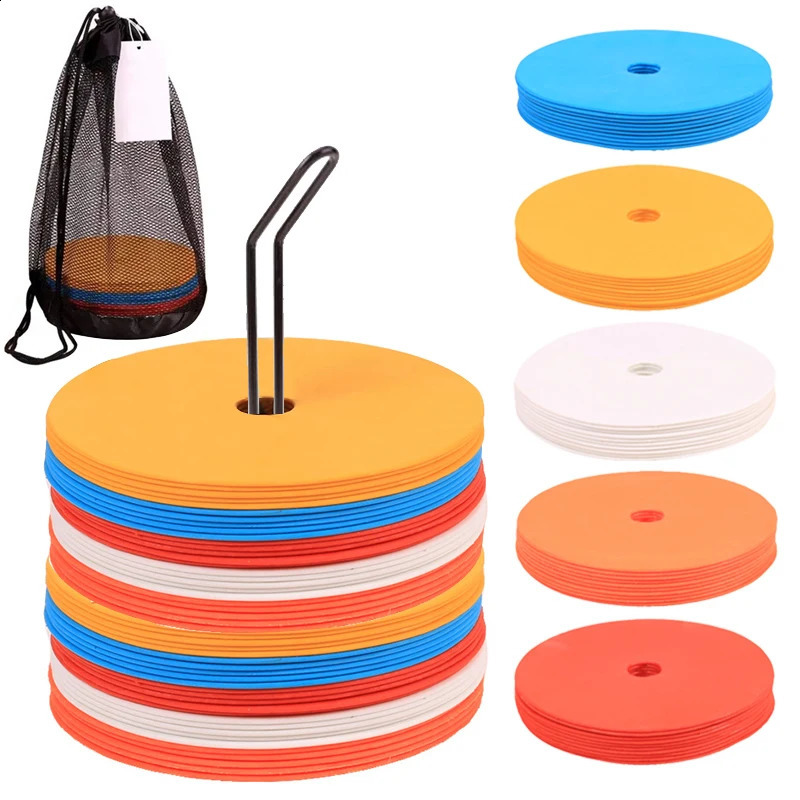 10pcs Soccer Flat Cones Marker Disc High Quality Football Basketball Training Aids Sports Training Equipment Accessories 240914
