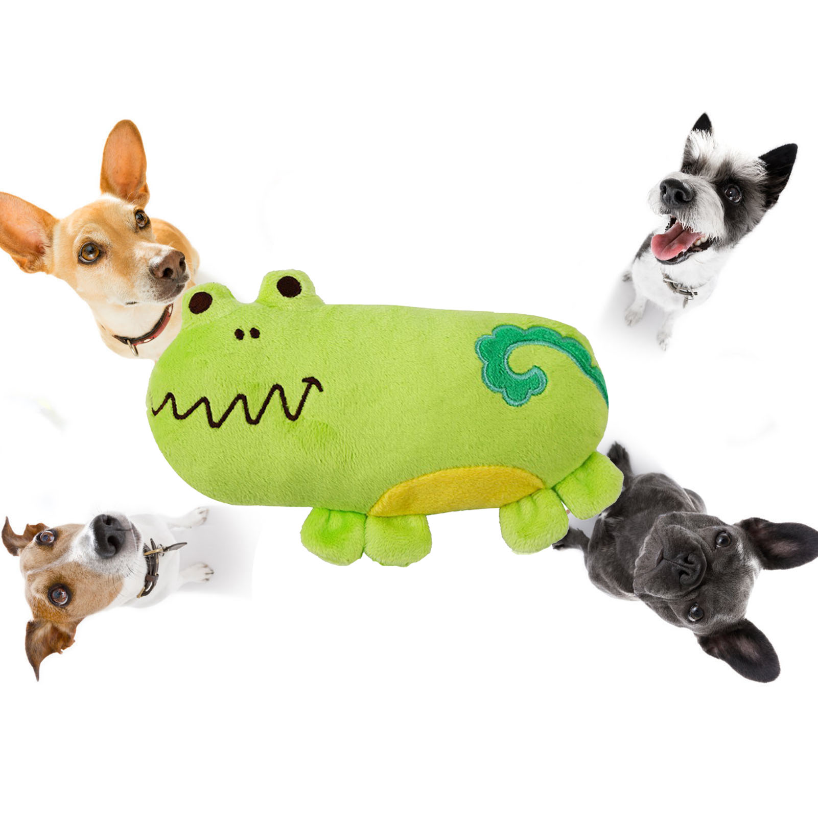 Plush Toys for Pets, Cute Cartoon Frog, Bite Resistance, Teeth Grinding, Stuffed, Toys for Dogs