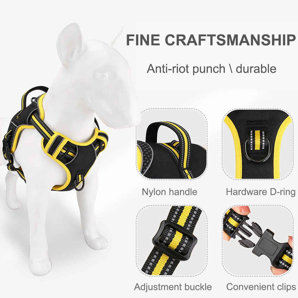 Oxford Cloth Pet Harness Leash Adjustable Reflective Dog Harness and Leash Vest Anti-Break Free Medium & Large Dog Pet Supplies