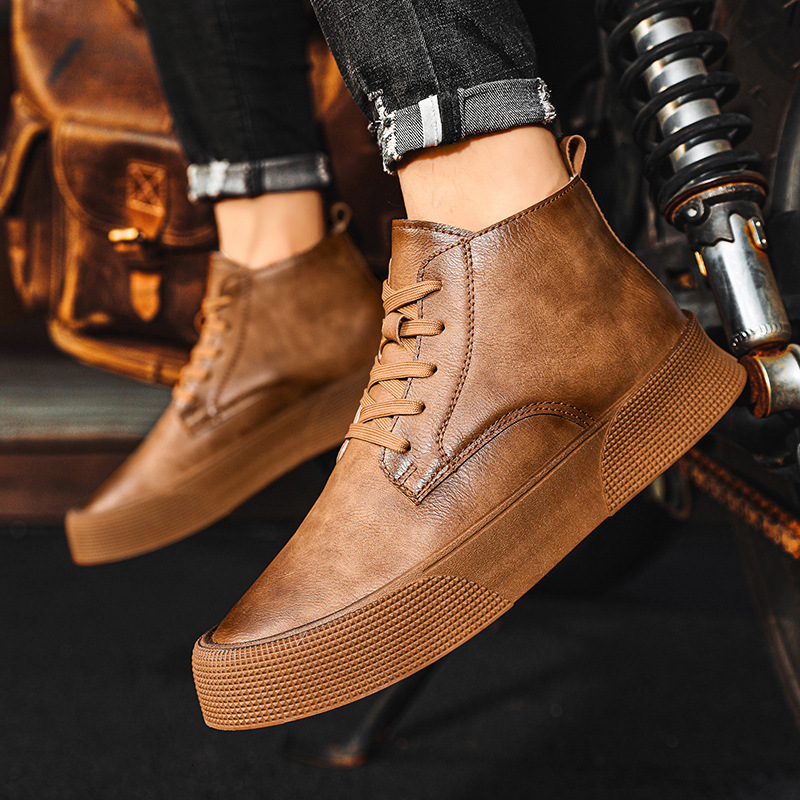 New High Top Thick Soles Increase Casual Wipe Old Men's Board Shoes