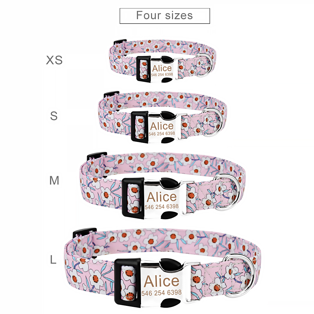 Custom Pet Dog Collar Personalized Printed Collar Dog ID Tag Collars Engraved for Small Medium Large Dogs Dogs Pets Accessories