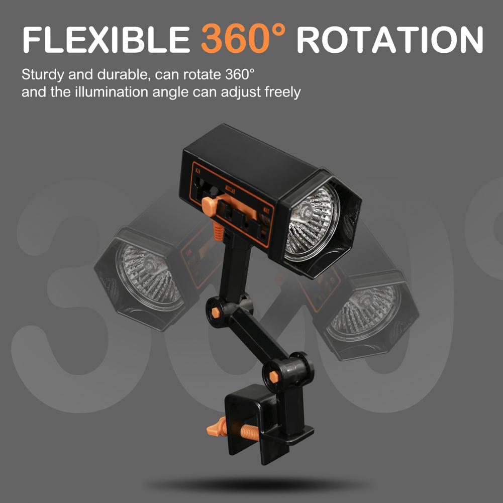 Heat Light Combo Adjustable Heat Lamp with 360-degree Rotatable Arm for Turtle Basking Spot Light Uva Uvb Sunlight for Bearded