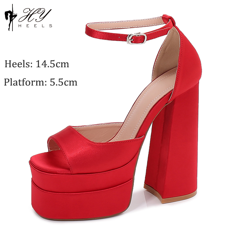 Elegant Women Shoes Platform High Heeled Sandal Woman INS Buckle Fashion Trendy Women's Design Shoes 2024