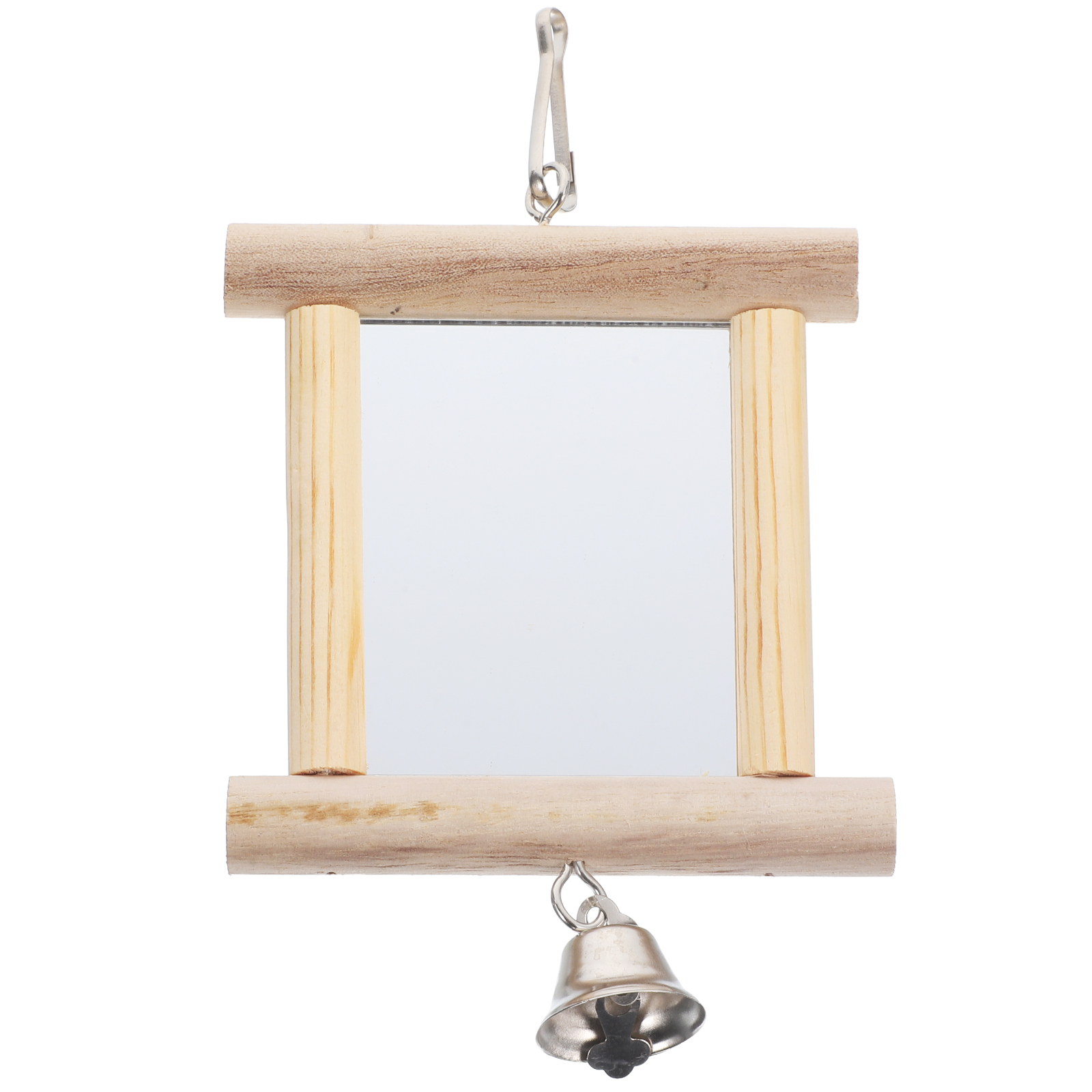 to Weave Parrot Mirror Toy Guinea Pig Accessories Bird Feeder Window Wooden Swing Toys for Parakeets