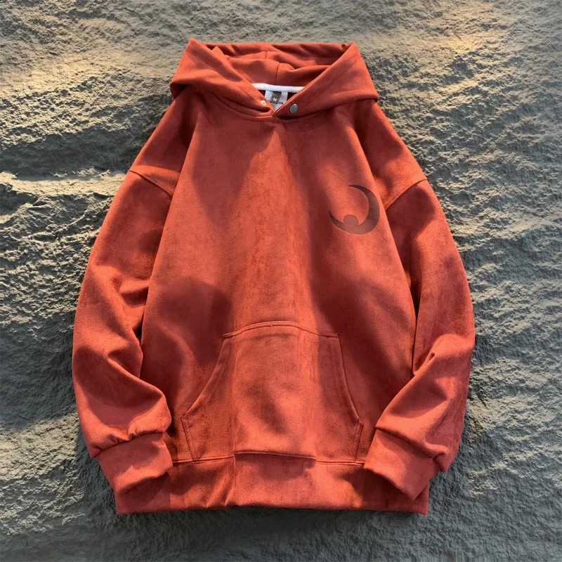 Mens Hoodie Moon Shape Harajuku Style Youth Multi Color Sweater Unisex Y2k Street Clothing Zipper 240913