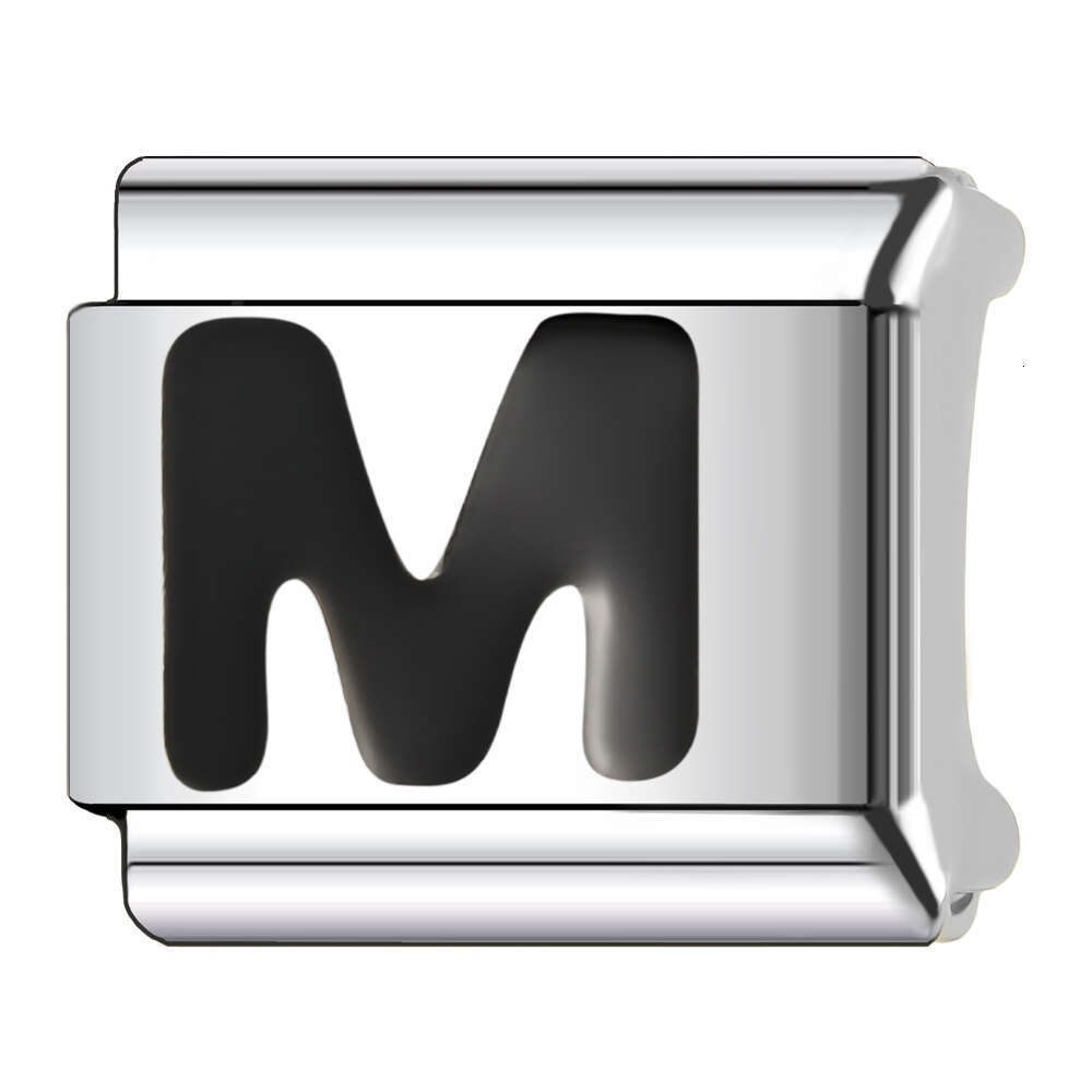 New Women's Gift Colorful 26 English Letters Bead Italian Charms Links Bangle Beads Fit 9mm Stainless Steel Bracelet Making DIY For Women Fashion