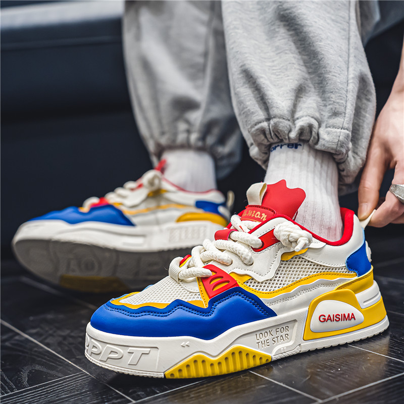 INS Mens Trend Running Breathable Skateboard Shoes Chunky Comfortable Casual Sneakers Men Tenis Mascuo Footwear Male