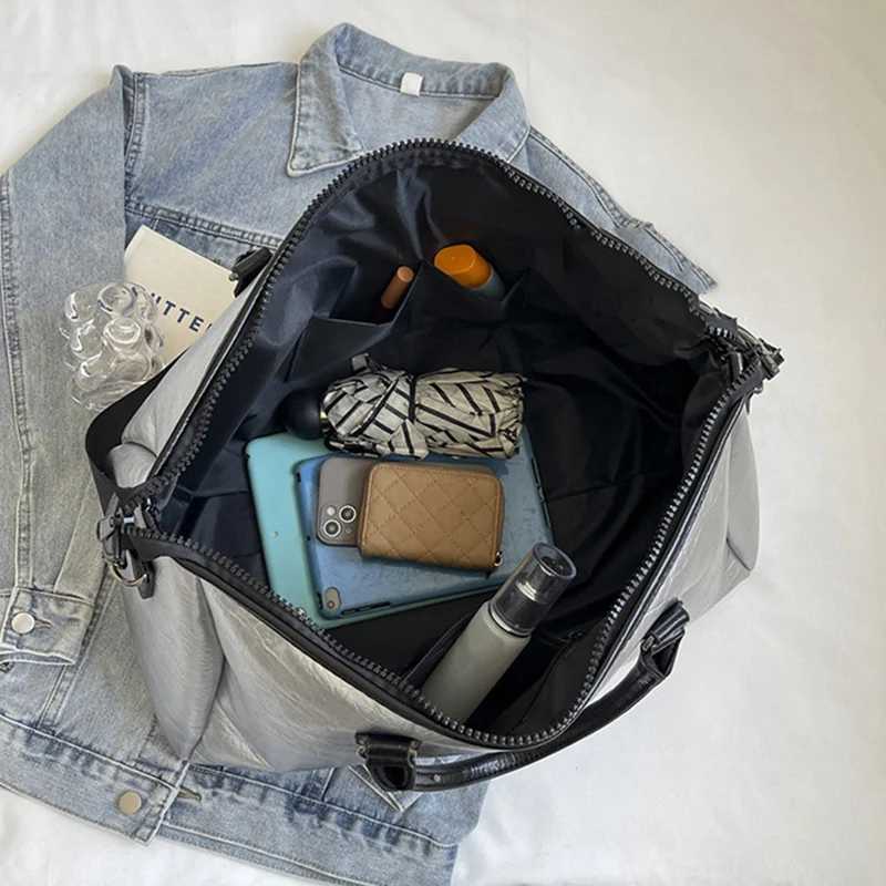 Women Travel Handbag Waterproof Pu Luggage Shoulder Bag Large Capacity Gym Fitness Sports Duffel Weekend Training Yoga Pack 240914