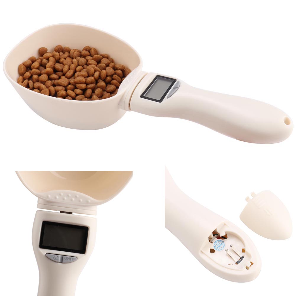 Pet Food Weighing Spoon Scale Electronic Measuring Tool Dog Cat Feeding Bowl Measuring Spoon Scale LCD Digital Display