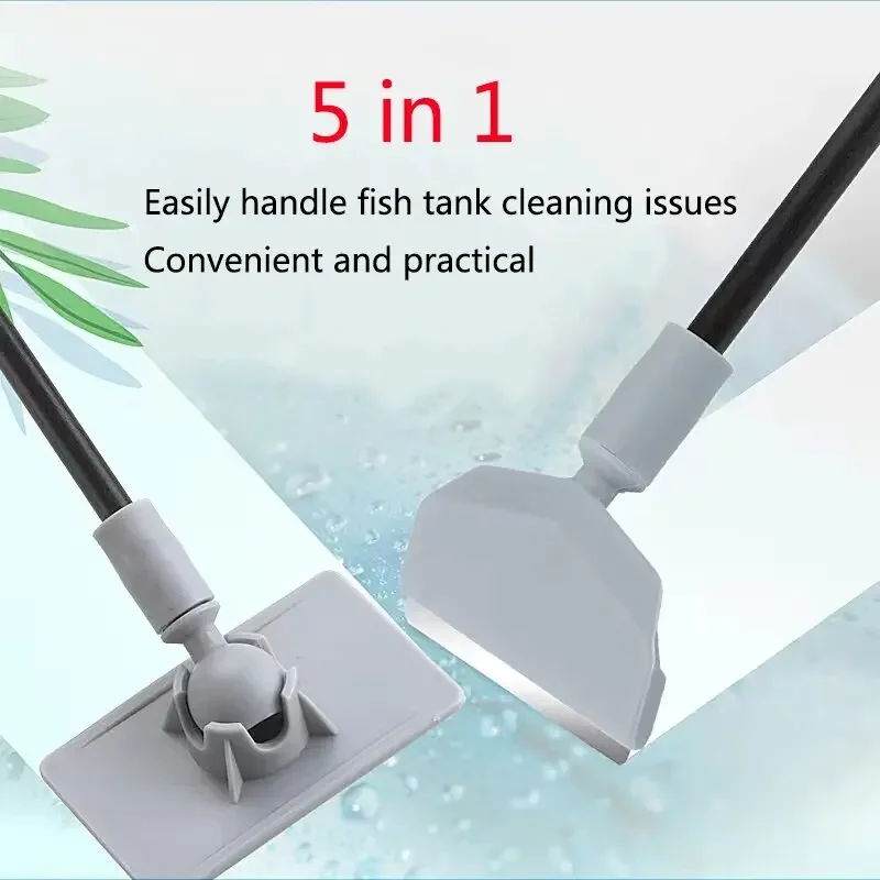5 in1 Aquarium Fish Tanks Cleaning Tools Kit Algae Tank Cleaner Set Aquarium Cleaner Fish Tank Net Scraper Sponge accessories