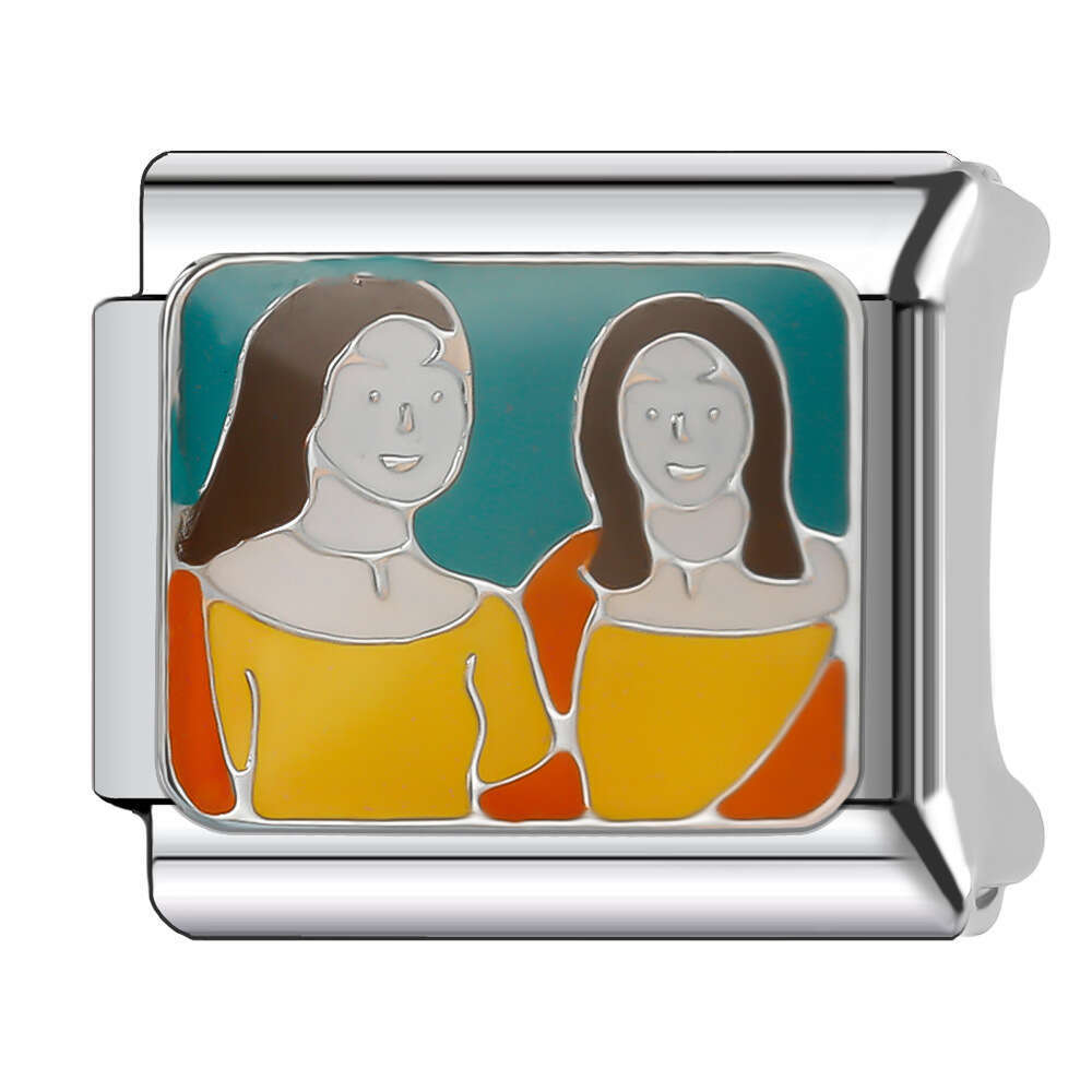 New Women's Gift love Bead Italian Charms Links Bangle Beads Fit 9mm Stainless Steel Bracelet Making DIY For Women Fashion Jewelry