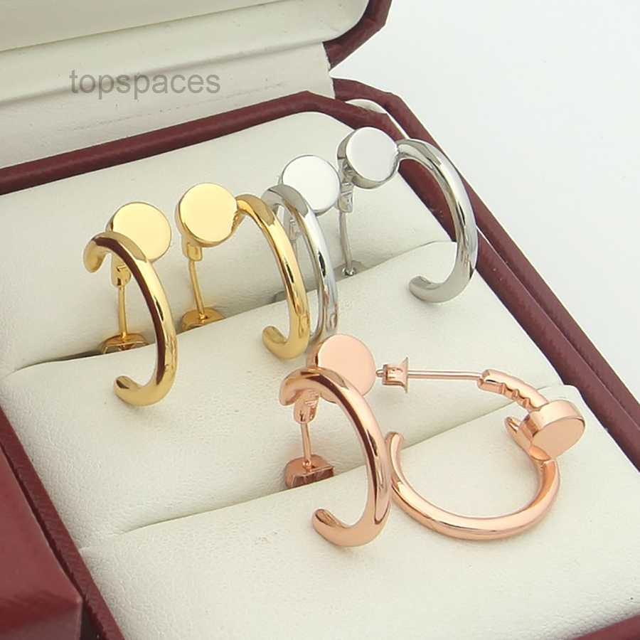 Designer earrings Titanium steel nail stud earring with diamonds for woman exquisite simple fashion diamond ring lady earrings jewelry gift