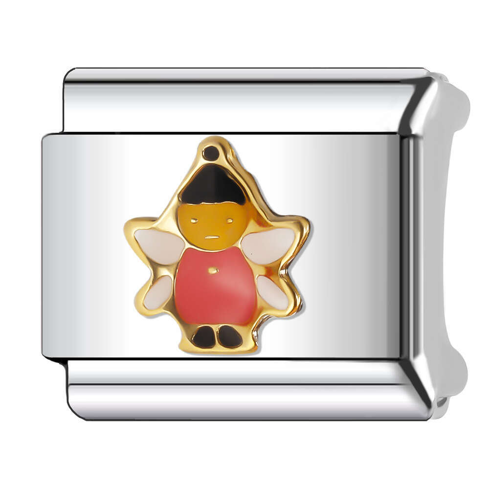 New Women's Gift Girl Bead Italian Charms Links Bangle Beads Fit 9mm Stainless Steel Bracelet Making DIY For Women Fashion Jewelry