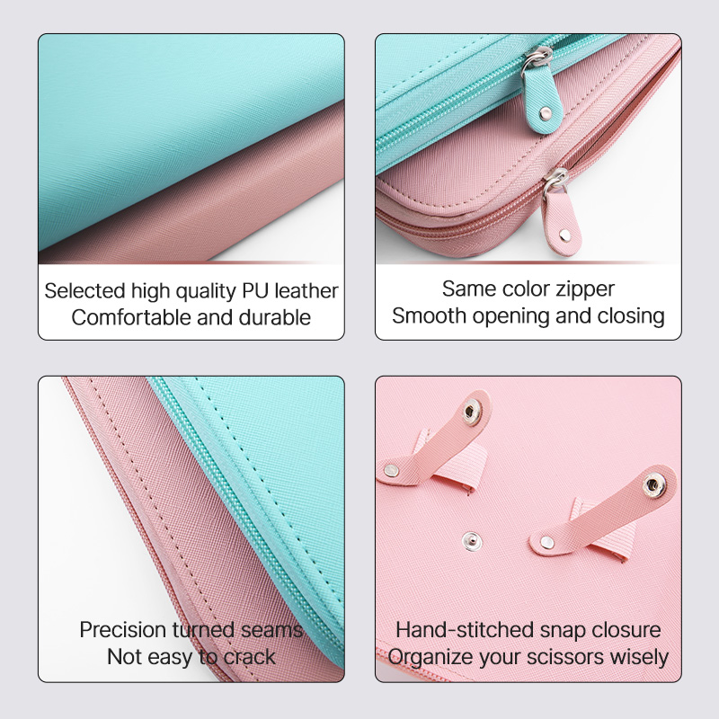 Fenice Barber/Pet Scissors Storage Case Salon PU Leather Pouch Haircut Shears Holdster Bag Portable Hairdressing Waterproof Box