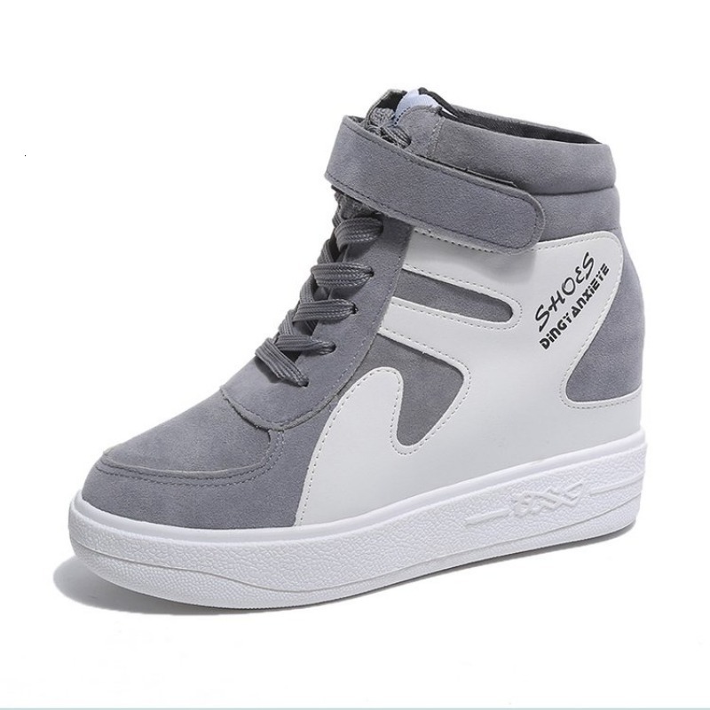 Red Sneakers Women 2023 New High Top Platform Casual Wedges Autumn Winter Female Black Internal Increase Vulcanize Shoes Lace-up