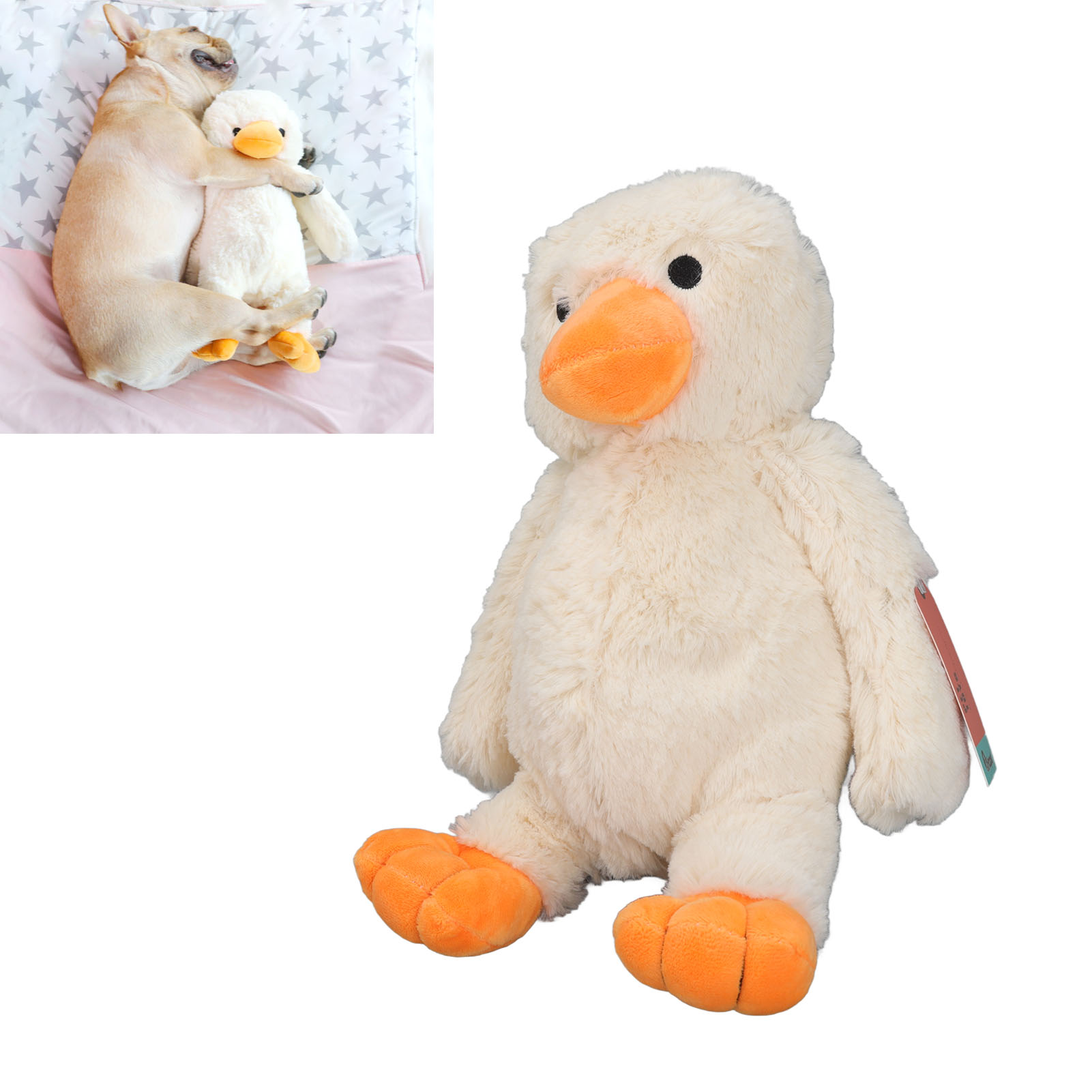 Dog Plush Duckling Sounding Toy Soft Teeth Cleaning Keep Healthy Relieve Boredom Attractive Dog Squeaky Toy