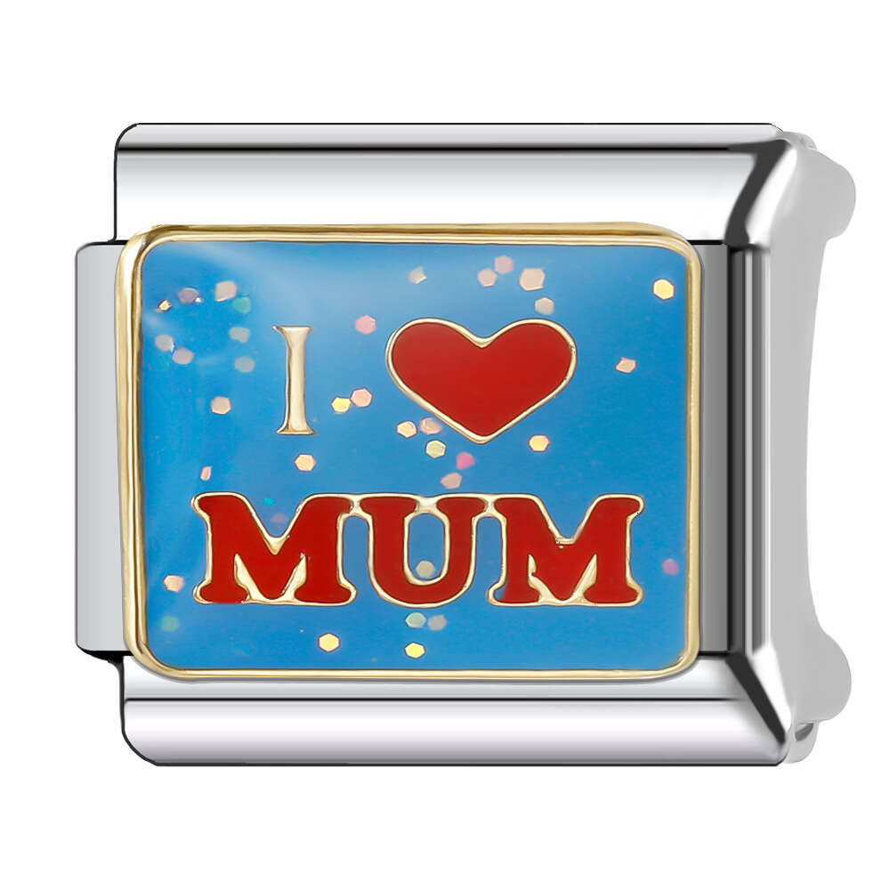 New Women's Gift blue butterfly Bead Italian Charms Links Bangle Beads Fit 9mm Stainless Steel Bracelet Making DIY For Women Fashion Jewelry