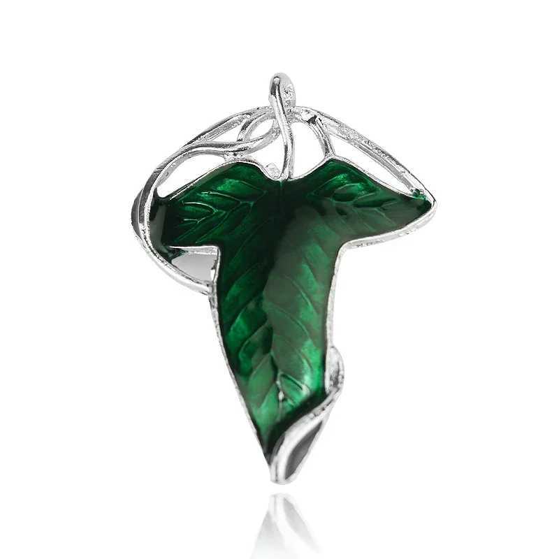 Elf Green Leaves of Lorien Brooch Pin Tolkien Galadriel Legolas Frodo Baggins Aragorn Tree Enamel Badge Movie Jewelry WholesaleX240914