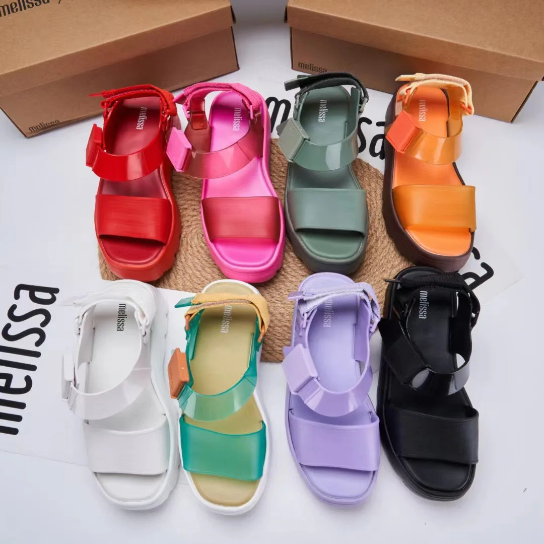 Melissa Women's Sandals 2023 Thick Base One-piece High Heel Roman Wedge Comfortable Eva Outsole Shoes For Women