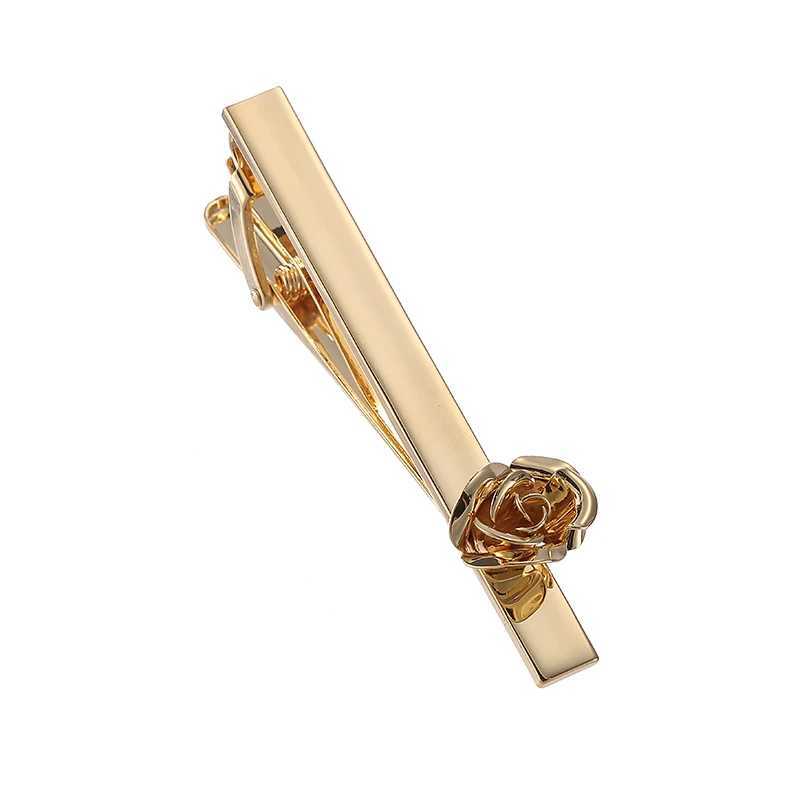 High quality romantic rose tie clip with brand new brass material design fashionable mens wedding accessories tie clipX240914