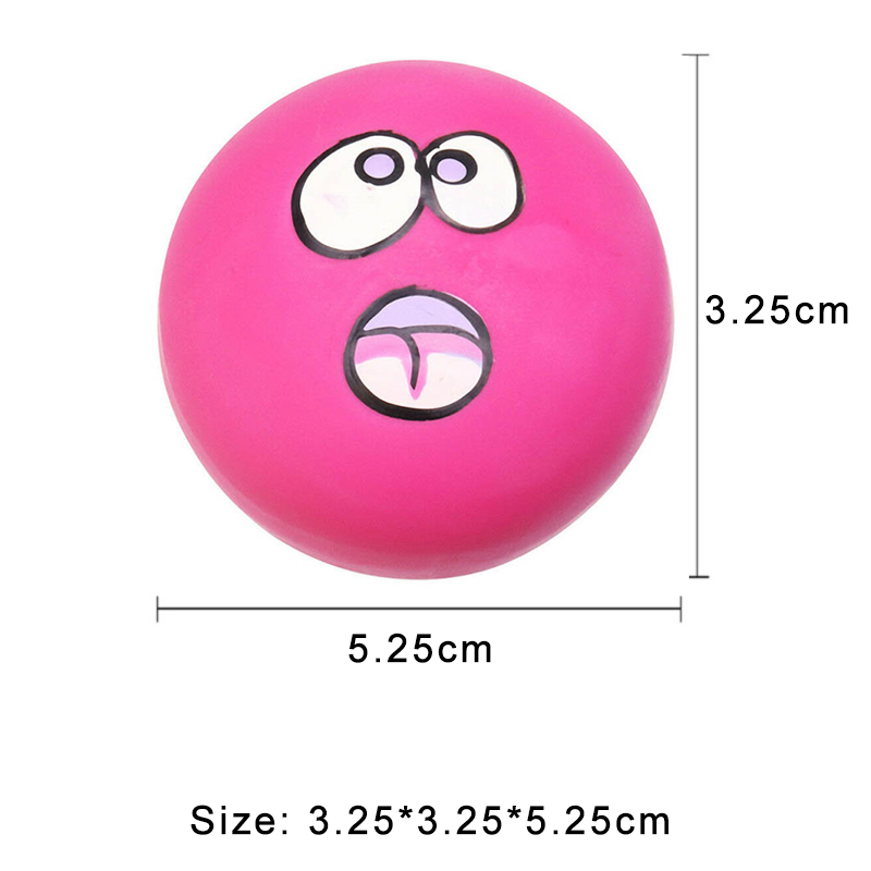 Rubber Dog Toys Pet Play Squeaky Ball Chewing Toy with Face Fetch Bright Balls Dog Supplies Puppy Pet Dog Training toys