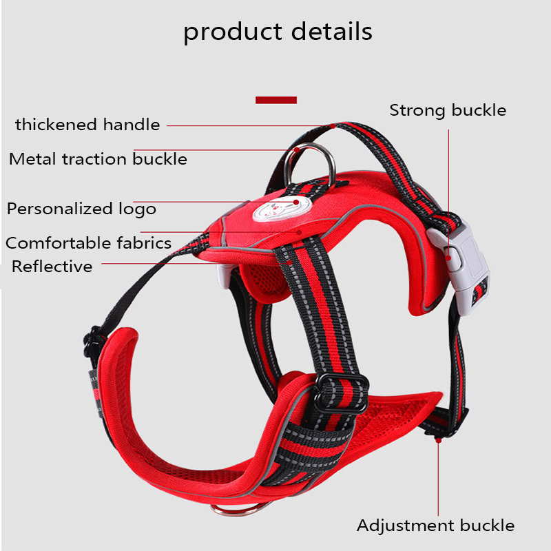 Dog Harness & Leash Set,No Pull Reflective Adjustable Pet Harness,Dog Vest Harness with Easy Control Handle for Medium Large Dog