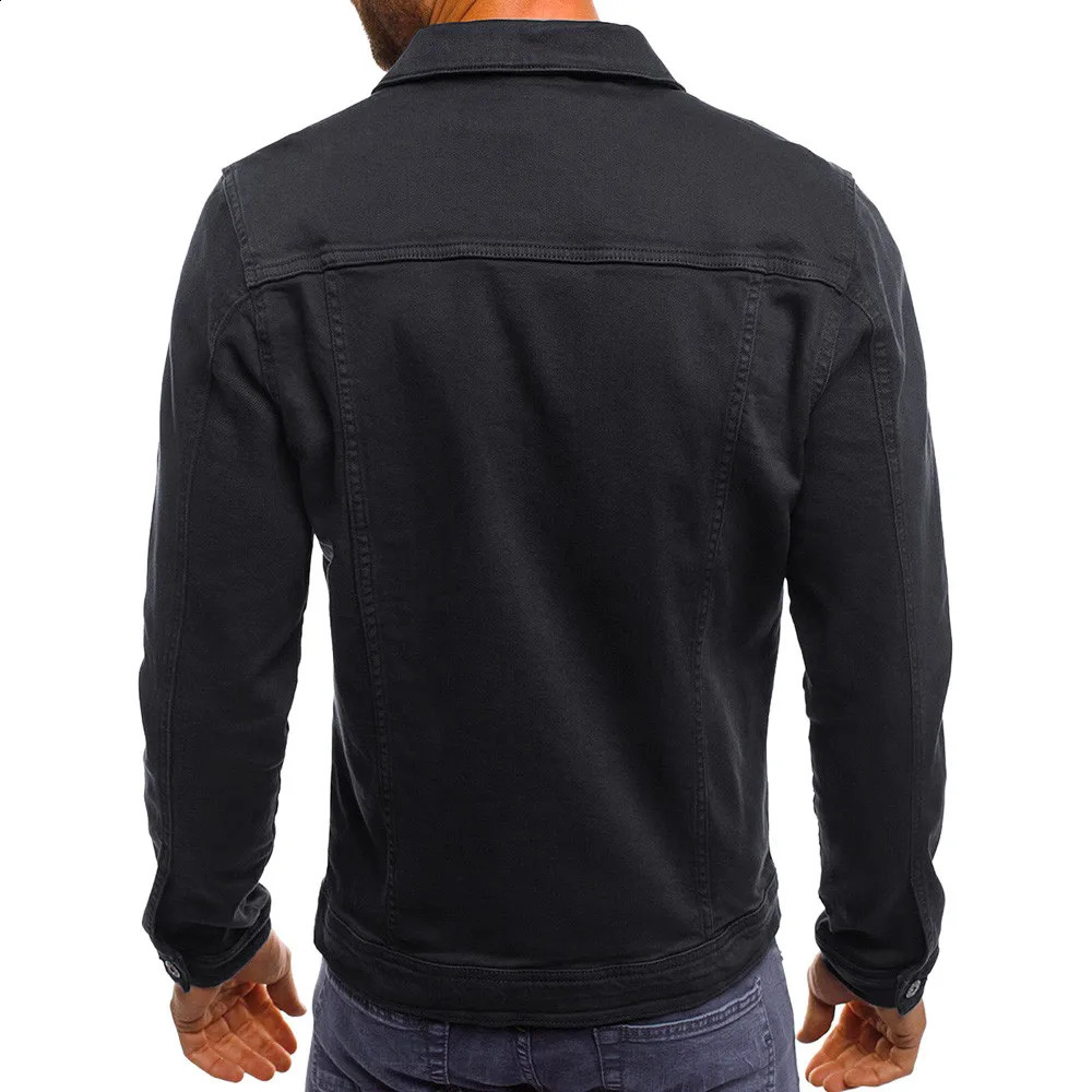 Spring Autumn Men Black Denim Jacket Mens All-match Korean Casual Fashionable Male Button Solid Color Vintage Top 240913