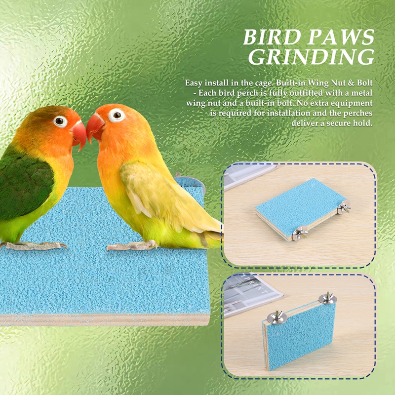 AAAC-Bird Perch Stand Platform Natural Wood Playground Paws Grinding Clean For Pet Parrot Budgies Parakeet Cockatiels Conure Lov