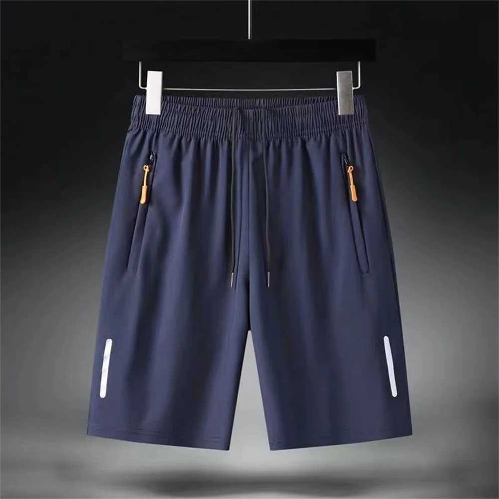 Summer MenS Ultra-Thin Ice Silk Beach Casual Shorts Jogging Sport Quick Dry Male Zipper Loose Gym Sports Short Pants Sweatpant Y240914