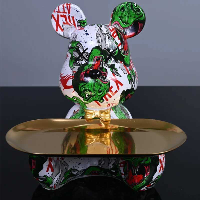 Colored bear statues and sculptures butler statues interior decoration Nordic decoration room table decoration resin crafts gifts X240913